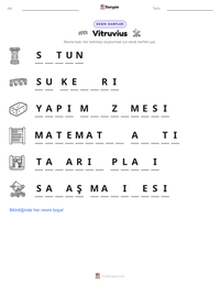 Vitruvius yazdırılabilir çalışma sayfası önizlemesi