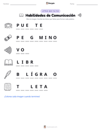 Vista previa de la hoja de trabajo imprimible de Habilidades de Comunicación