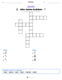 John James Audubon printable worksheet preview