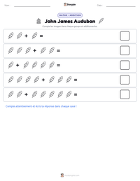Aperçu de la feuille de travail imprimable John James Audubon
