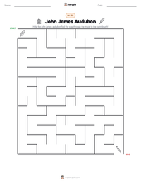 John James Audubon printable worksheet preview