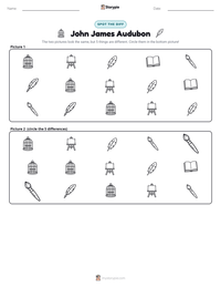 John James Audubon printable worksheet preview