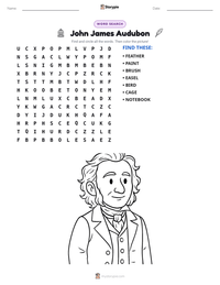 John James Audubon printable worksheet preview