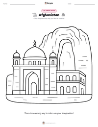 Afghanistan coloring page for kids
