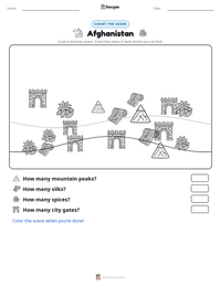 Afghanistan printable worksheet preview
