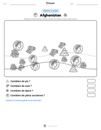 Aperçu de la feuille de travail imprimable Afghanistan