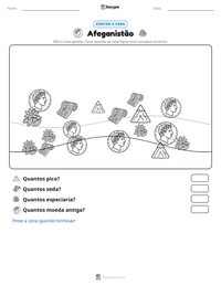 Prévia da folha de atividades imprimível Afeganistão