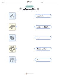 Prévia da folha de atividades imprimível Afeganistão
