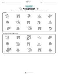 Afghanistan printable worksheet preview