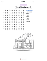 Afghanistan printable worksheet preview
