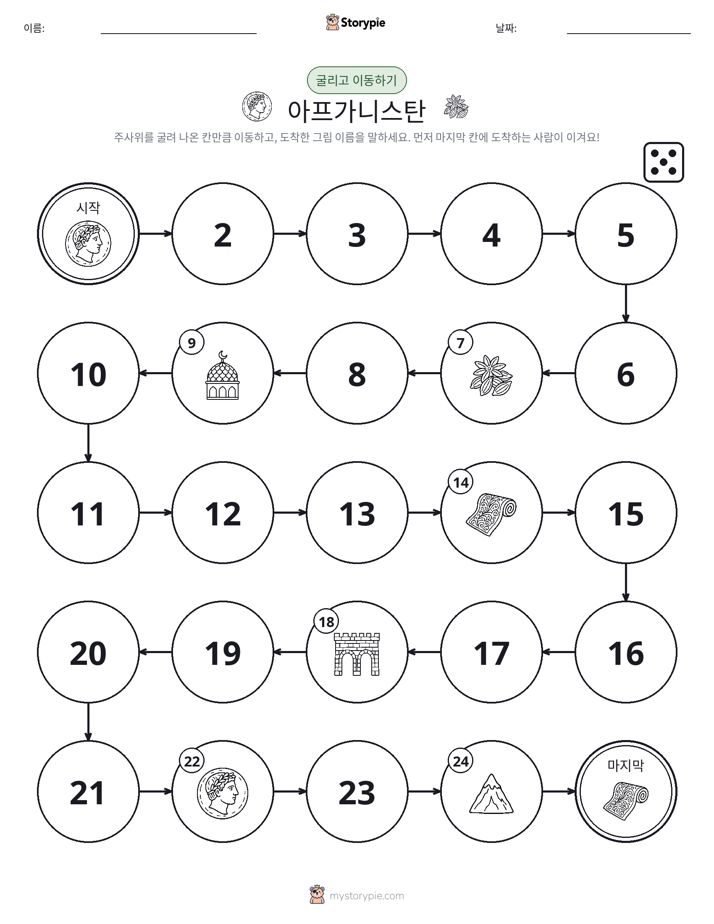 주사위 굴리고 이동하기 게임