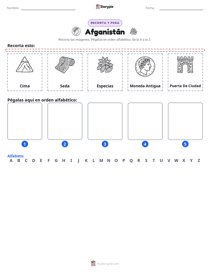 Cortar y Pegar el Alfabeto