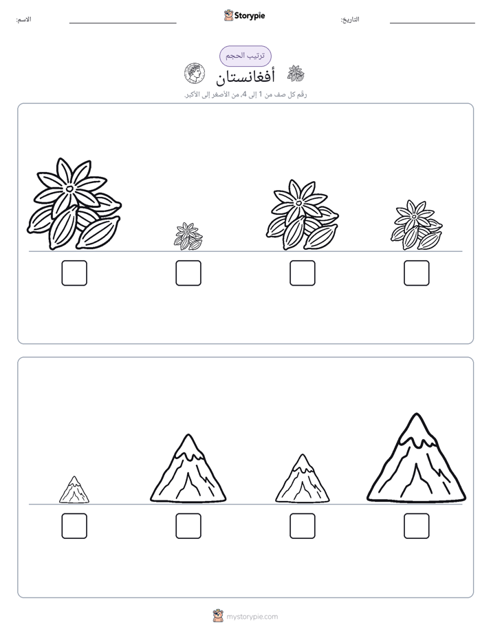 ترتيب الحجم