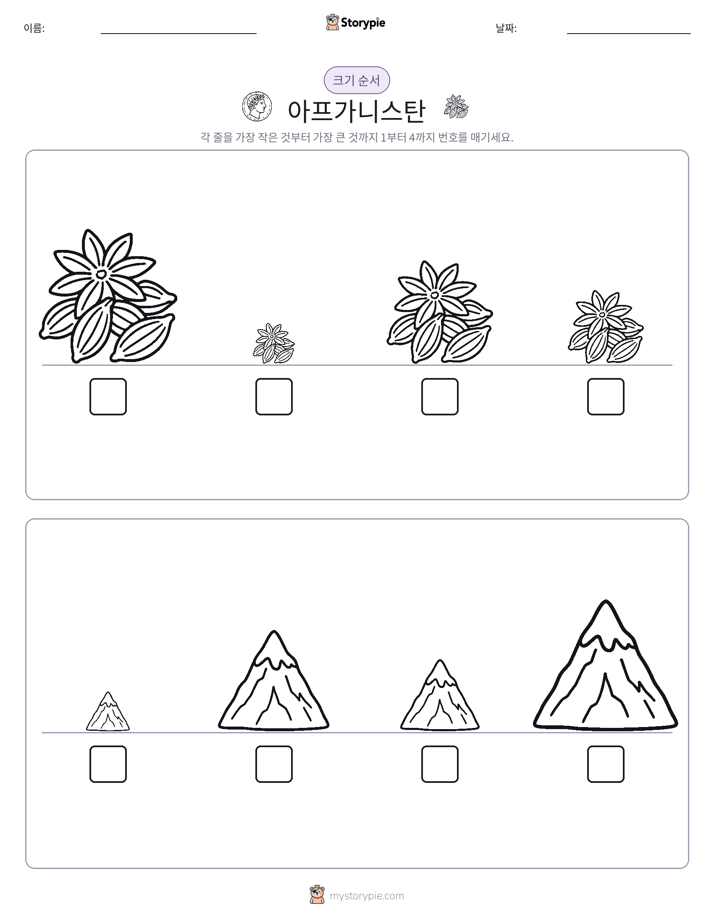 크기 순서