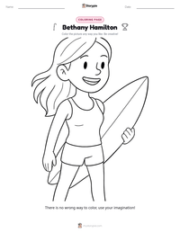 Bethany Hamilton coloring page for kids