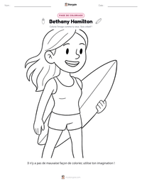 Aperçu de la feuille de travail imprimable Bethany Hamilton