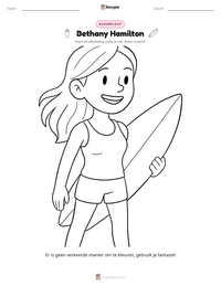 Bethany Hamilton afdrukbare werkblad voorbeeld