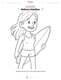 Bethany Hamilton yazdırılabilir çalışma sayfası önizlemesi