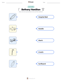 Bethany Hamilton printable worksheet for kids