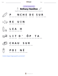 Aperçu de la feuille de travail imprimable Bethany Hamilton