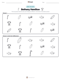 Bethany Hamilton printable worksheet preview