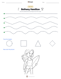 Bethany Hamilton printable worksheet preview