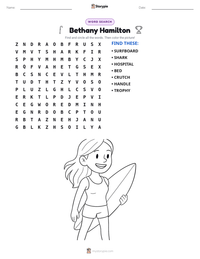 Bethany Hamilton printable worksheet preview