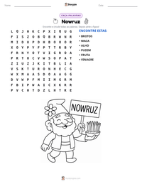 Prévia da folha de atividades imprimível Nowruz