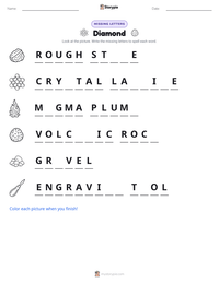Diamond printable worksheet preview