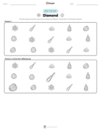 Diamond printable worksheet preview