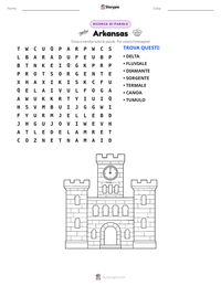 Anteprima della scheda stampabile di Arkansas