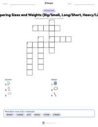Comparing Sizes and Weights (Big/Small, Long/Short, Heavy/Light) printable worksheet preview