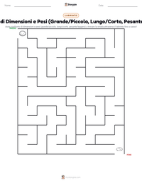 Anteprima della scheda stampabile di Confronto di Dimensioni e Pesi (Grande/Piccolo, Lungo/Corto, Pesante/Leggero)