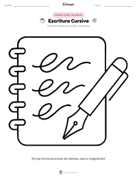 Vista previa de la hoja de trabajo imprimible de Escritura Cursiva