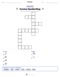 Cursive Handwriting printable worksheet preview