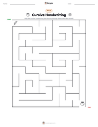 Cursive Handwriting printable worksheet preview