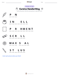 Cursive Handwriting printable worksheet preview