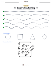 Cursive Handwriting printable worksheet preview