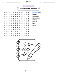 Anteprima della scheda stampabile di Scrittura Corsiva