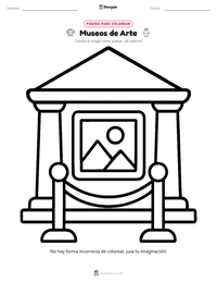 Página para colorear de Museos de Arte para niños