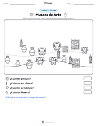 Vista previa de la hoja de trabajo imprimible de Museos de Arte