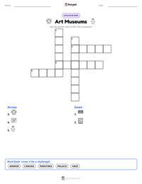 Art Museums printable worksheet preview