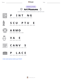Art Museums printable worksheet preview
