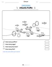 Atlantic Puffin printable worksheet preview