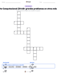 Vista previa de la hoja de trabajo imprimible de Pensamiento Computacional (Dividir grandes problemas en otros más pequeños)