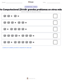 Vista previa de la hoja de trabajo imprimible de Pensamiento Computacional (Dividir grandes problemas en otros más pequeños)