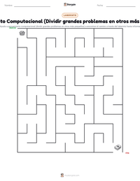 Vista previa de la hoja de trabajo imprimible de Pensamiento Computacional (Dividir grandes problemas en otros más pequeños)