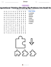 Computational Thinking (Breaking Big Problems into Small Ones) printable worksheet preview