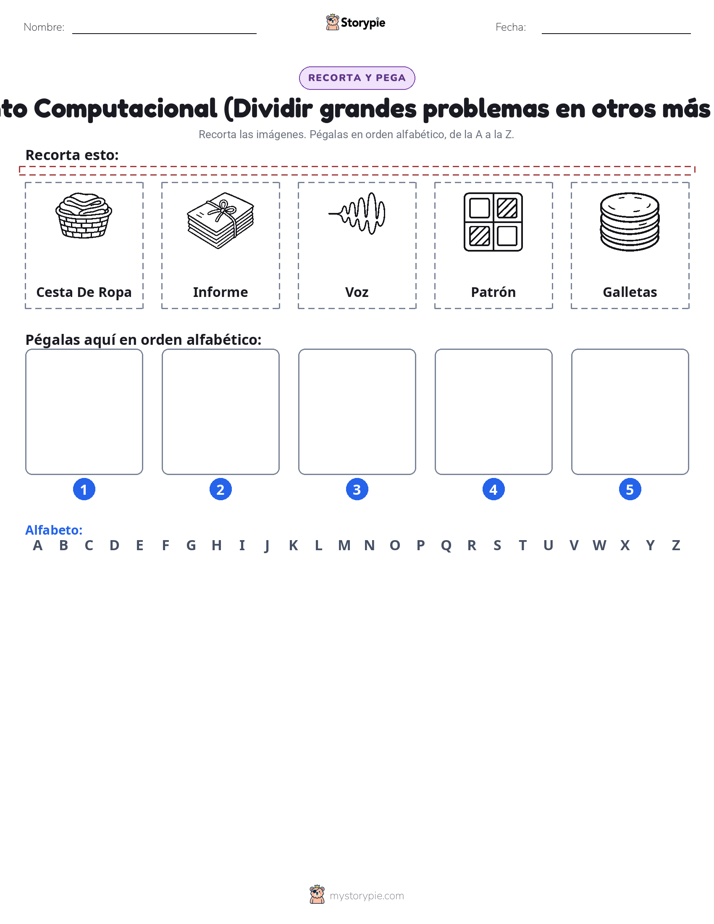 Cortar y Pegar el Alfabeto
