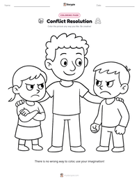 Conflict Resolution coloring page for kids